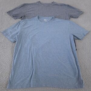LOT OF 2 True Classic Shirt Mens XL Blue Grey Heathered Stretch Performance Tee